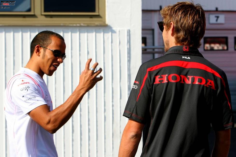 Lewis Hamilton (McLaren-Mercedes) und Jenson Button (Honda F1 Team) 