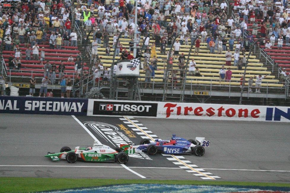  Tony Kanaan gewinnt vor  Marco Andretti beide Andretti Green