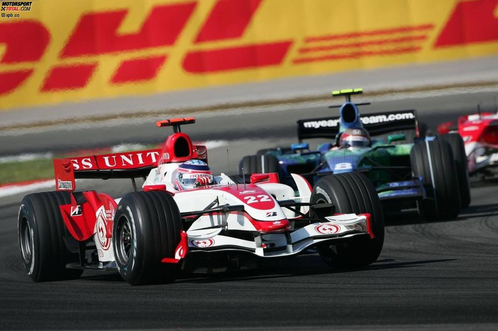 Takuma Sato (Super Aguri) und Rubens Barrichello (Honda F1 Team) 
