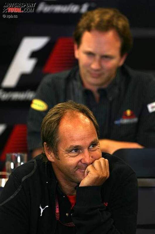 Christian Horner (Teamchef) (Red Bull) und Gerhard Berger (Teamanteilseigner) (Toro Rosso) 