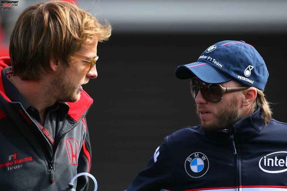 Jenson Button (Honda F1 Team) und Nick Heidfeld (BMW Sauber F1 Team) 