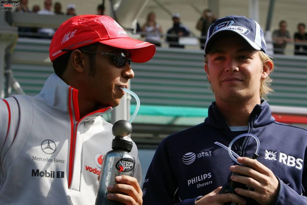 Lewis Hamilton (McLaren-Mercedes) und Nico Rosberg (Williams) 