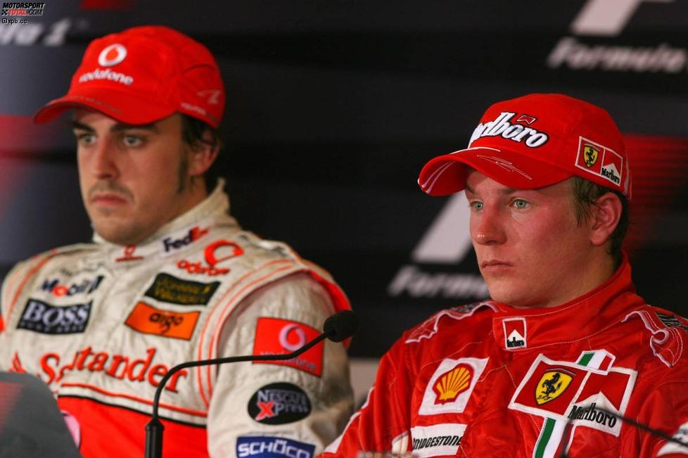 ernando Alonso (McLaren-Mercedes) und Kimi Räikkönen 