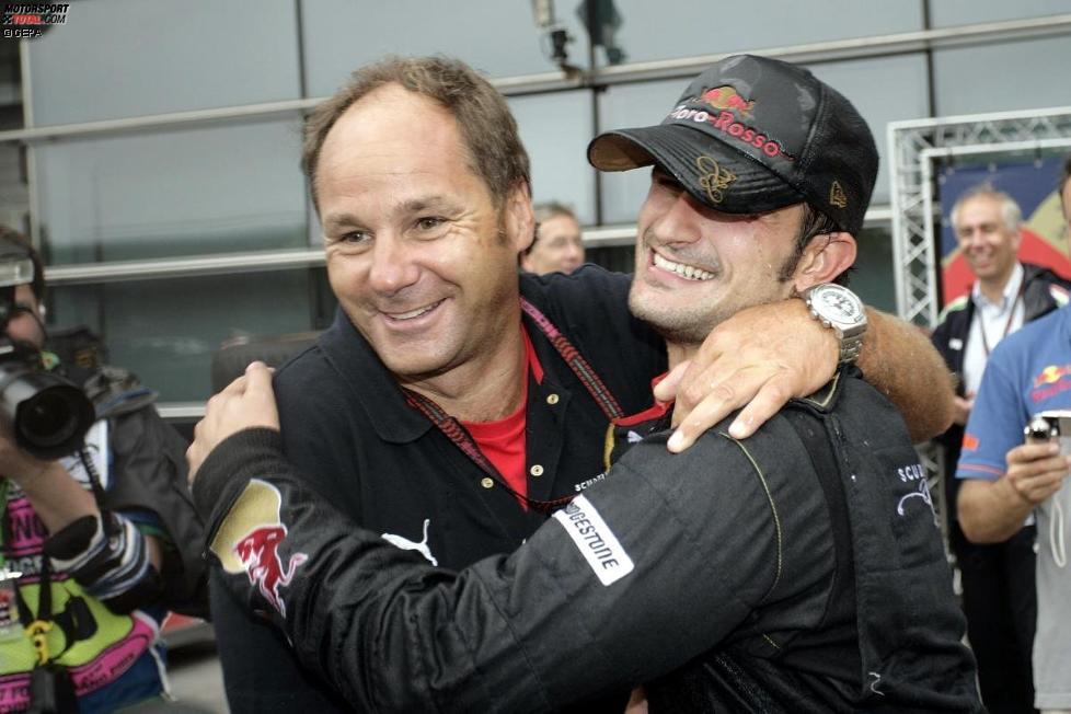 Gerhard Berger (Teamanteilseigner) und Vitantonio Liuzzi (Toro Rosso) 