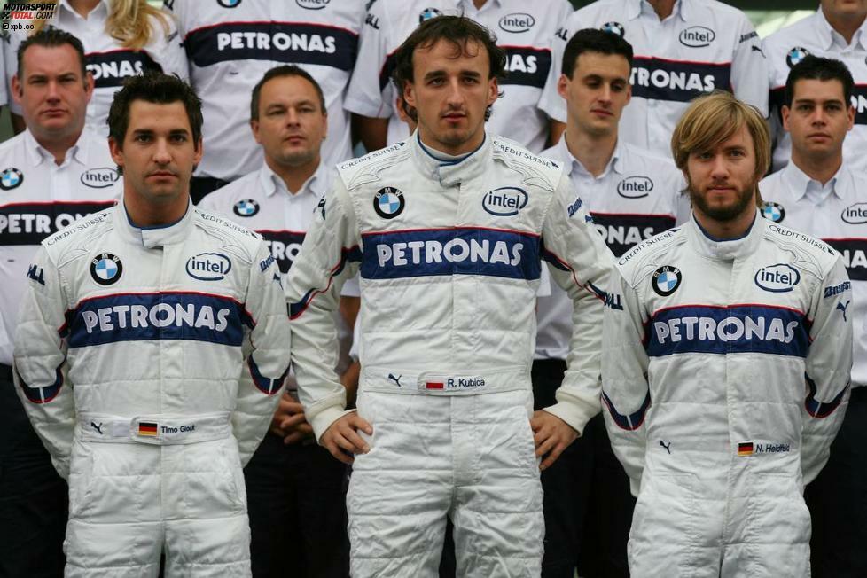 Timo Glock, Robert Kubica und Nick Heidfeld (BMW Sauber F1 Team) 