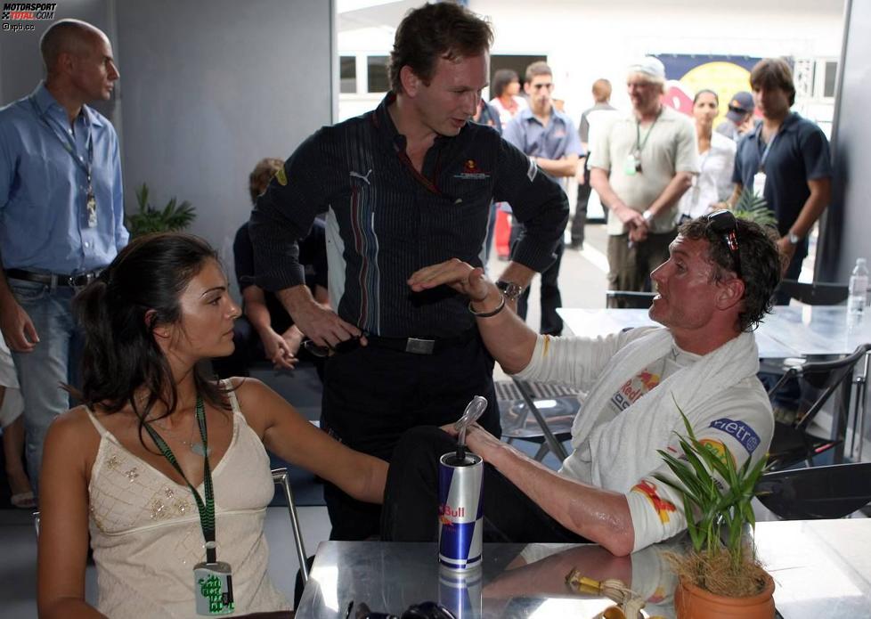 Christian Horner (Teamchef), David Coulthard (Red Bull) 