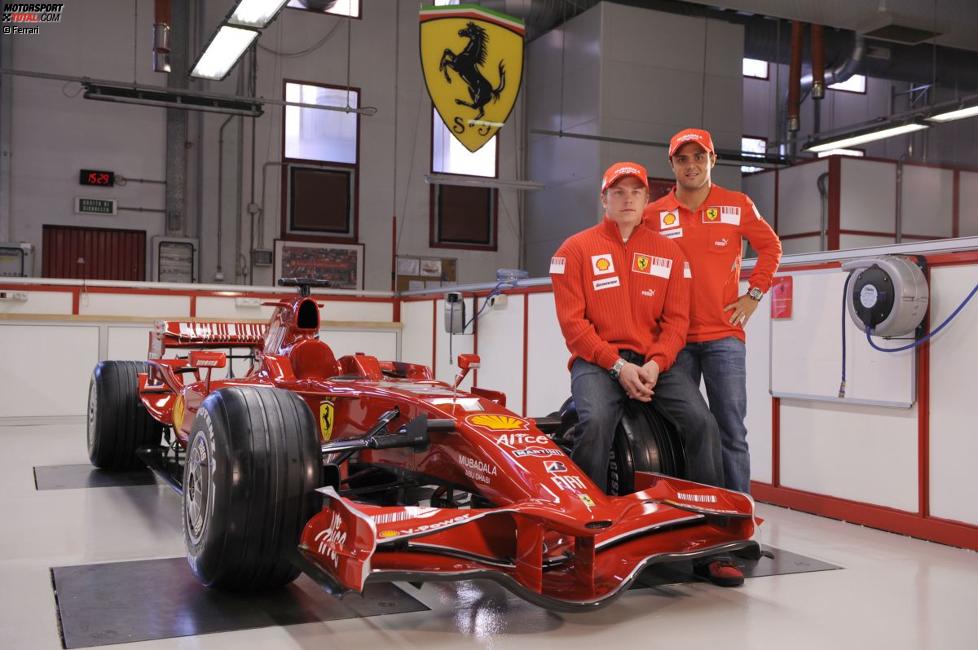 Kimi Räikkönen und Felipe Massa mit dem F2008
