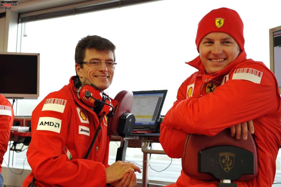 Chris Dyer und Kimi Räikkönen (Ferrari) 