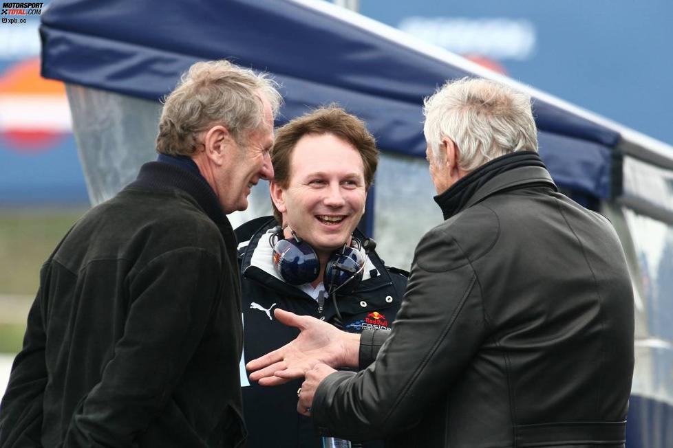 Christian Horner (Teamchef) Dietrich Mateschitz (Red Bull-Boss) Helmut Marko (Motorsportchef) (Red Bull) (Toro Rosso) 