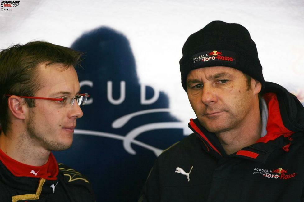 Sébastien Bourdais und Gerhard Berger (Teamanteilseigner) (Toro Rosso) 