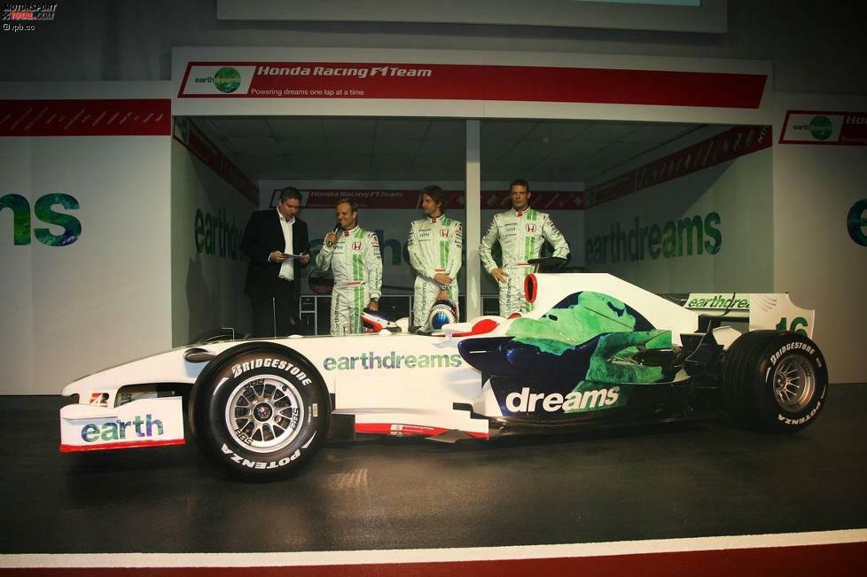 Rubens Barrichello, Jenson Button und Alexander Wurz (Honda F1 Team) 