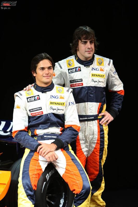 Nelson Piquet Jr. und Fernando Alonso (Renault) 