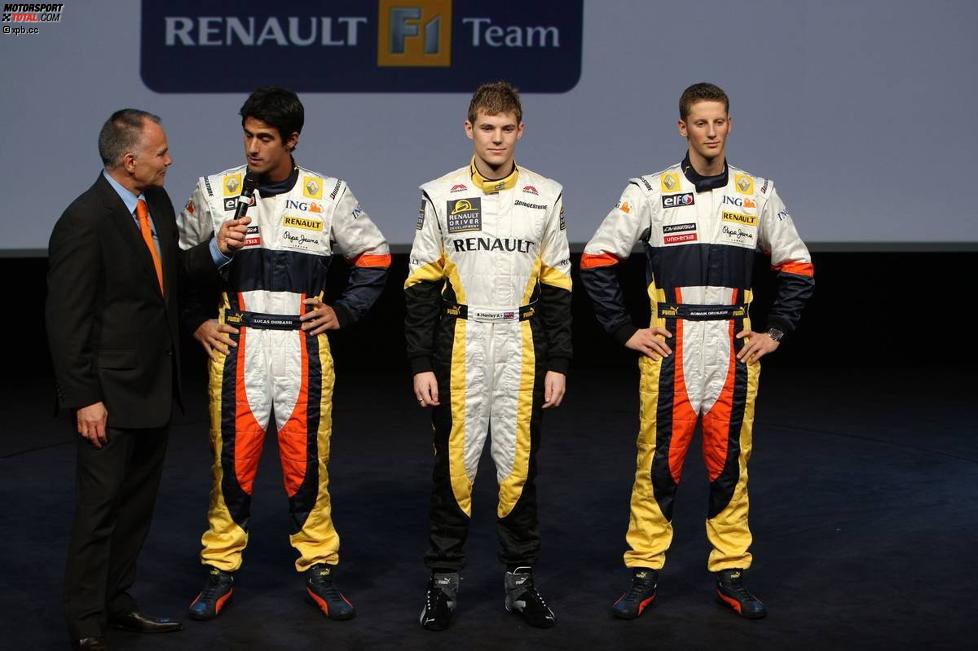Lucas di Grassi, Ben Hanley und Romain Grosjean (Renault)  