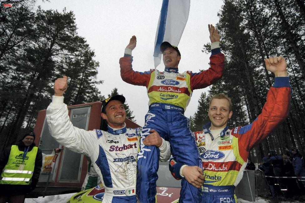 Jari-Matti Latvala Mikko Hirvonen Gigi Galli (Ford) (Stobart) 