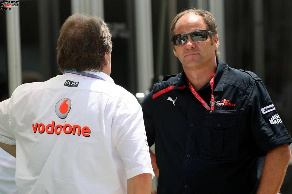 Norbert Haug (Mercedes-Motorsportchef) (McLaren-Mercedes) und Gerhard Berger (Teamanteilseigner) (Toro Rosso) 