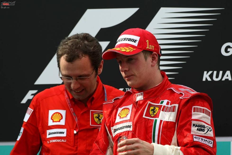 Stefano Domenicali (Teamchef) und Kimi Räikkönen (Ferrari) 