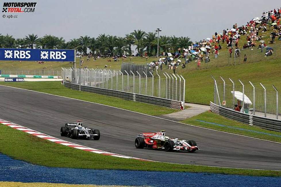 Giancarlo Fisichella (Force India) vor Nico Rosberg (Williams) 