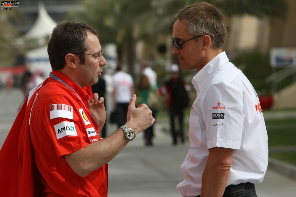 Stefano Domenicali (Teamchef) (Ferrari) und Martin Whitmarsh (Geschäftsführer) (McLaren-Mercedes) 