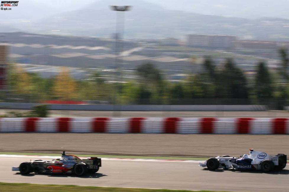 Pedro de la Rosa (McLaren-Mercedes) und Nick Heidfeld (BMW Sauber F1 Team) 