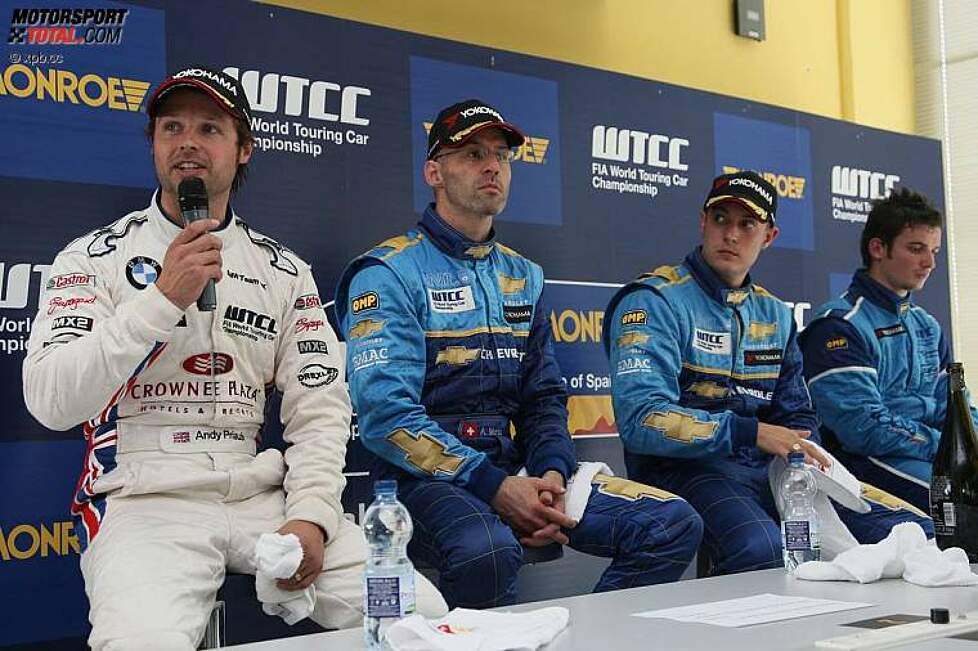 Andy Priaulx (BMW Team UK), Alain Menu und Robert Huff (Chevrolet) 