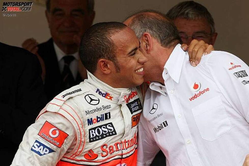 Lewis Hamilton mit Ron Dennis (Teamchef) (McLaren-Mercedes) 