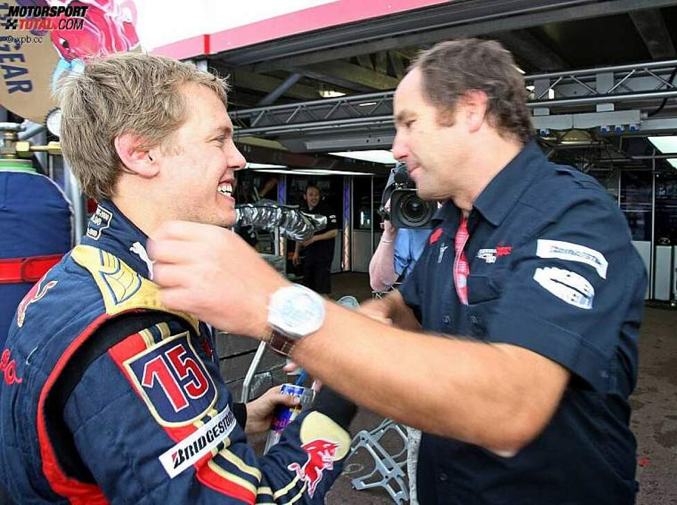 Sebastian Vettel mit Gerhard Berger (Teamanteilseigner) (Toro Rosso) 