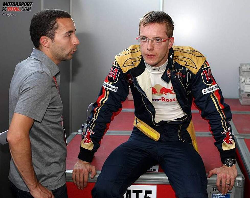 Sébastien Bourdais (Toro Rosso) mit Manager Nicolas Todt