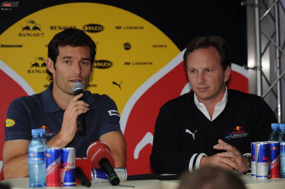 Mark Webber (Red Bull) und Christian Horner