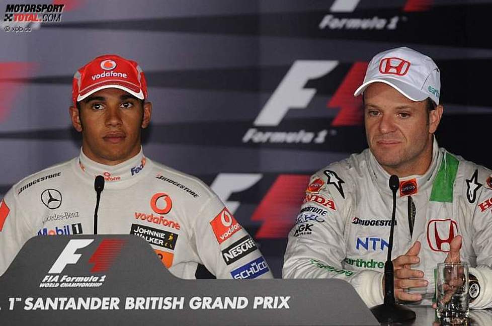 Lewis Hamilton (McLaren-Mercedes) und Rubens Barrichello (Honda F1 Team) 