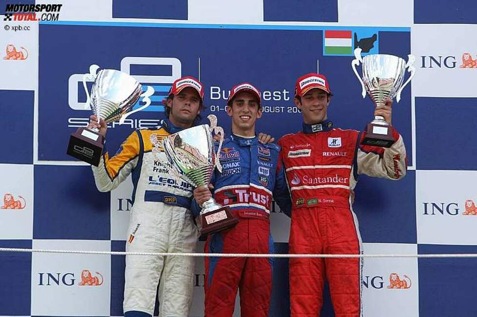 Andy Soucek (Super Nova), Sebastien Buemi (Arden) und Bruno Senna (iSport) 