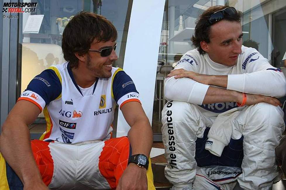 Fernando Alonso (Renault) und Robert Kubica (BMW Sauber F1 Team)