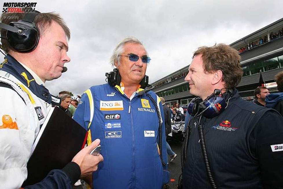 Christian Horner (Teamchef) Flavio Briatore (Teamchef) (Renault) (Red Bull) 