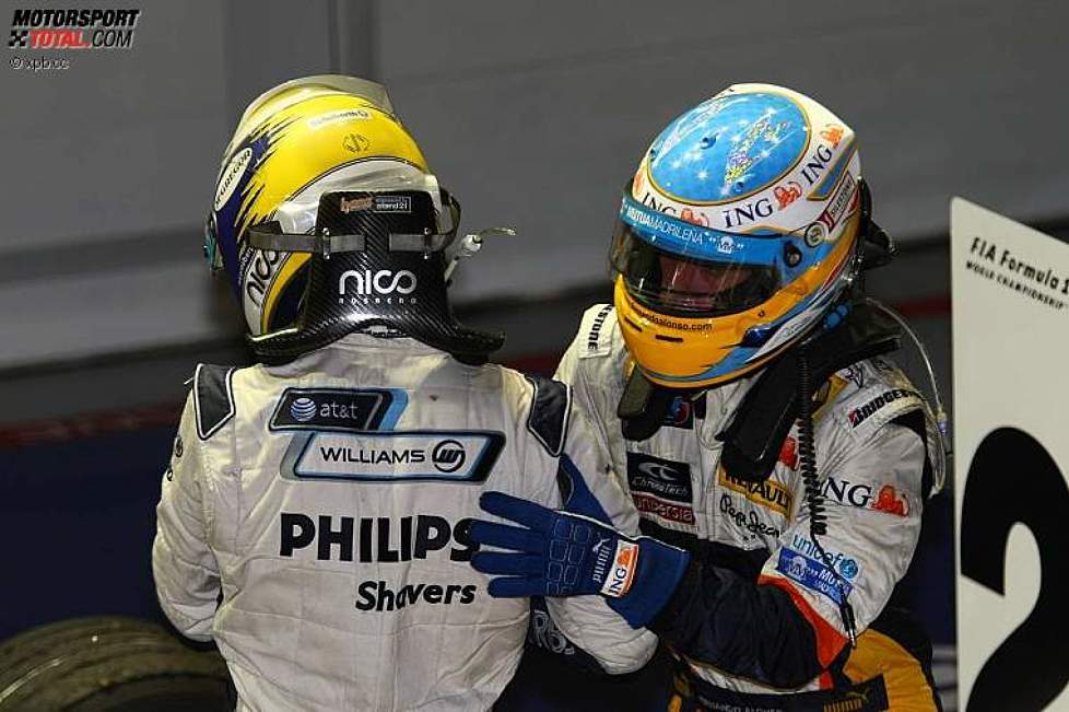 Nico Rosberg (Williams) und Fernando Alonso (Renault)