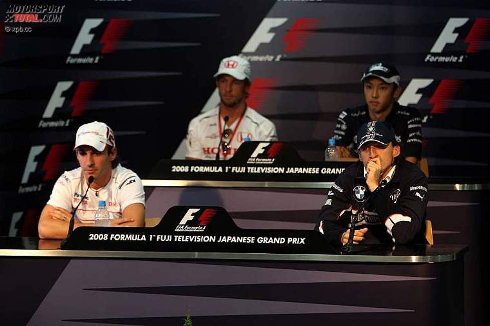 FIA-Pressekonferenz mit Timo Glock, Jenson Button, Kazuki Nakajima und Robert Kubica