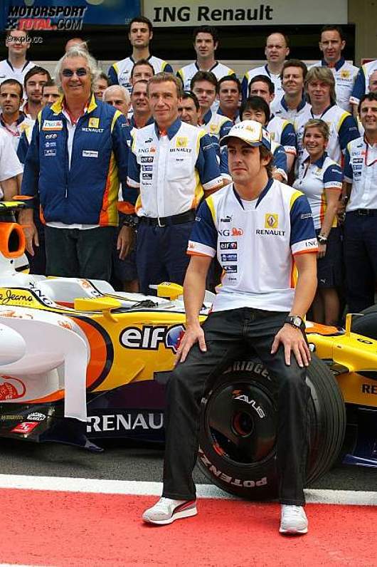 Flavio Briatore (Teamchef) und Fernando Alonso (Renault) 