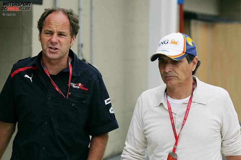 Gerhard Berger (Teamanteilseigner) (Toro Rosso) und Nelson Piquet