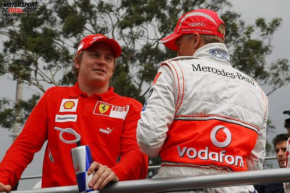 Kimi Räikkönen (Ferrari) und Heikki Kovalainen (McLaren-Mercedes) 