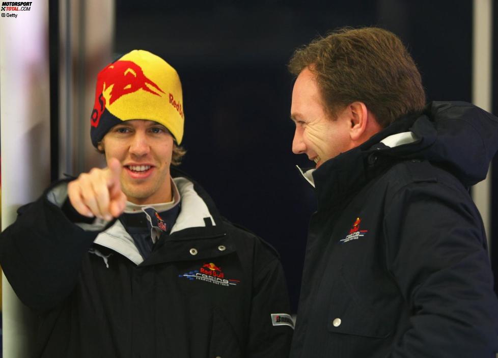 Sebastian Vettel und Christian Horner (Teamchef) (Red Bull) 