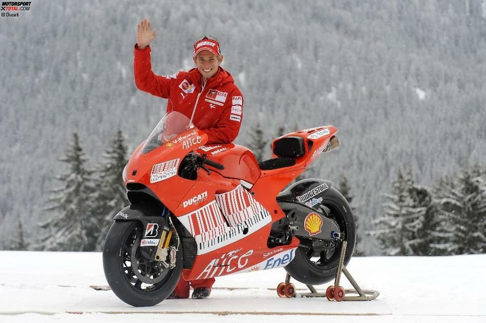 Casey Stoner mit der Ducati Desmosedici GP9