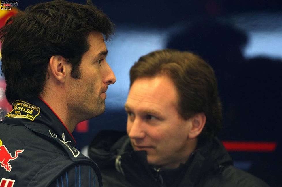Mark Webber und Christian Horner (Teamchef) (Red Bull)  