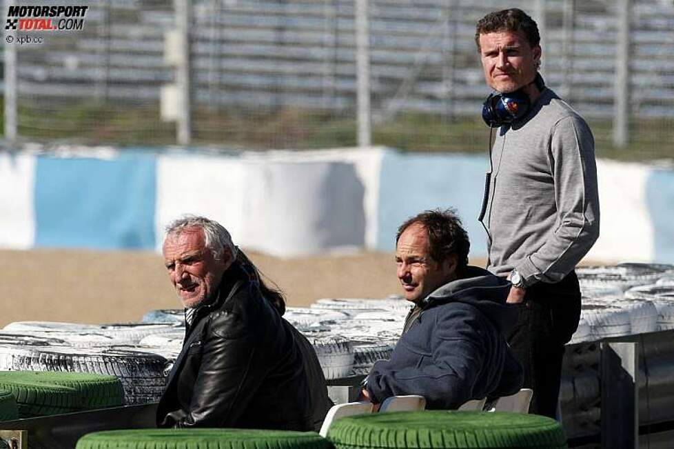Dietrich Mateschitz (Red Bull-Boss), Gerhard Berger und David Coulthard 