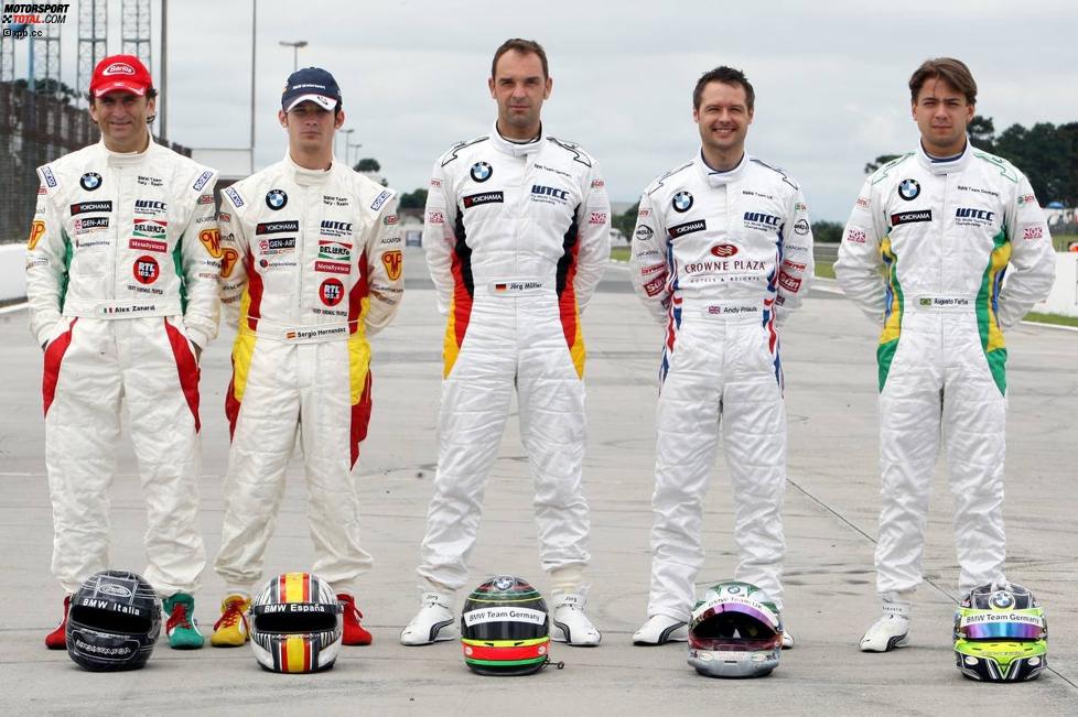 Andy Priaulx, Alessandro Zanardi, Augusto Farfus, Jörg Müller, Sergio Hernandez (BMW Team Germany) (BMW Team Italy-Spain) (BMW Team UK) 