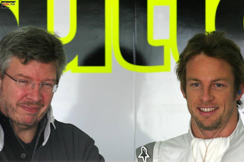 Ross Brawn (Teamchef) und Jenson Button