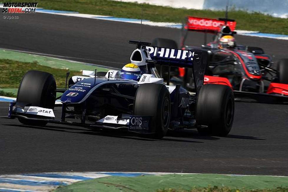 Nico Rosberg (Williams) vor Lewis Hamilton (McLaren-Mercedes) 