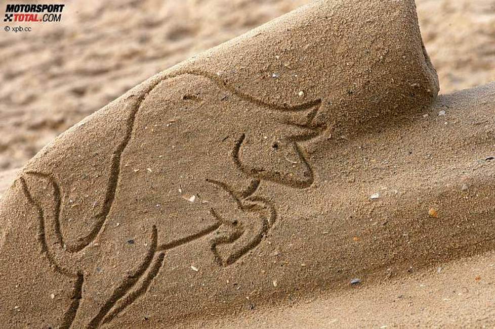 Ein Red Bull aus und im Sand