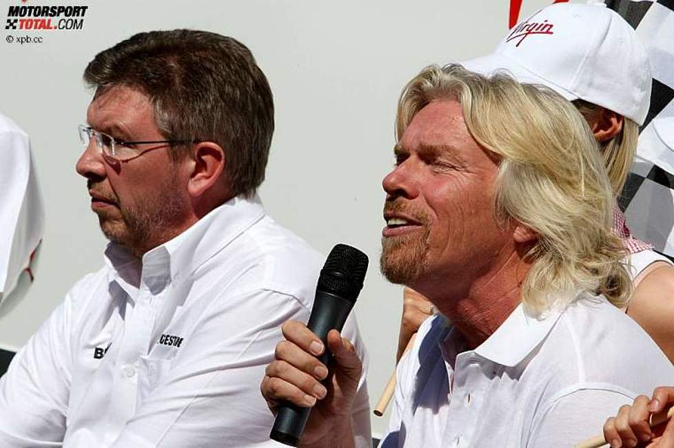 Ross Brawn (Teamchef) (Brawn) und Virgin-Boss Richard Branson