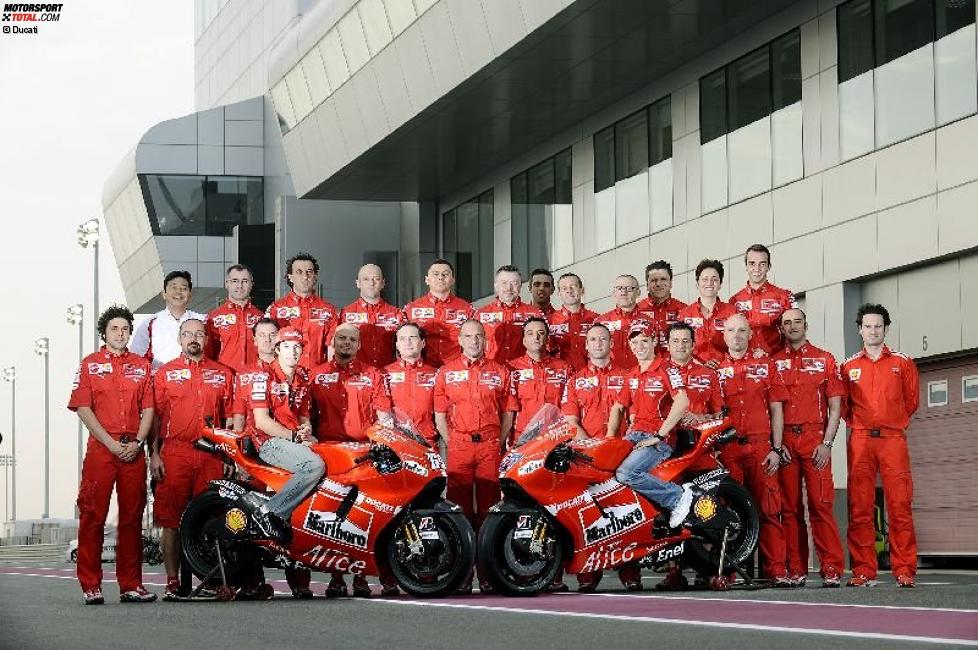 Die Ducati-Mannschaft beim Auftakt in Katar