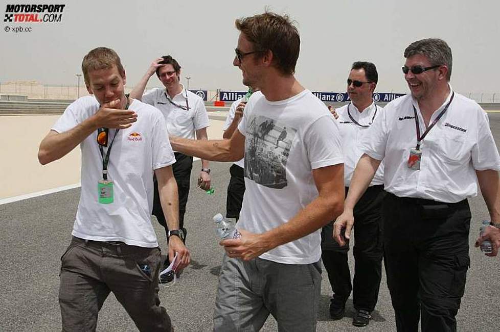 Sebastian Vettel (Red Bull) und Jenson Button (Brawn)