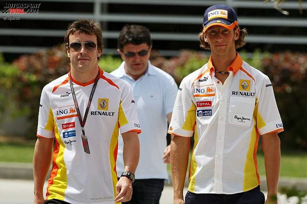 Fernando Alonso und Romain Grosjean (Renault) 