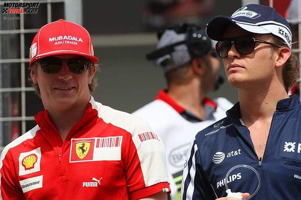 Kimi Räikkönen (Ferrari) und Nico Rosberg (Williams) 
